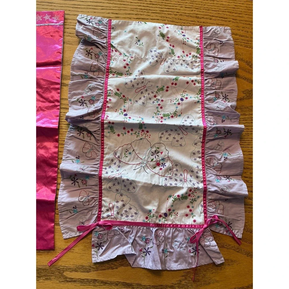 American Girl Doll Bedding Pink Star Blanket & Purple Butterfly Blankt
